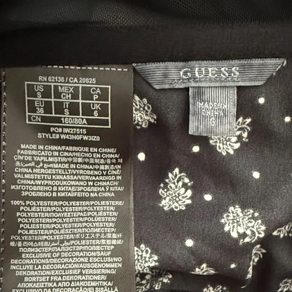 NWOT Guess Black and White Floral Patterned Bra - Picture 3 of 3